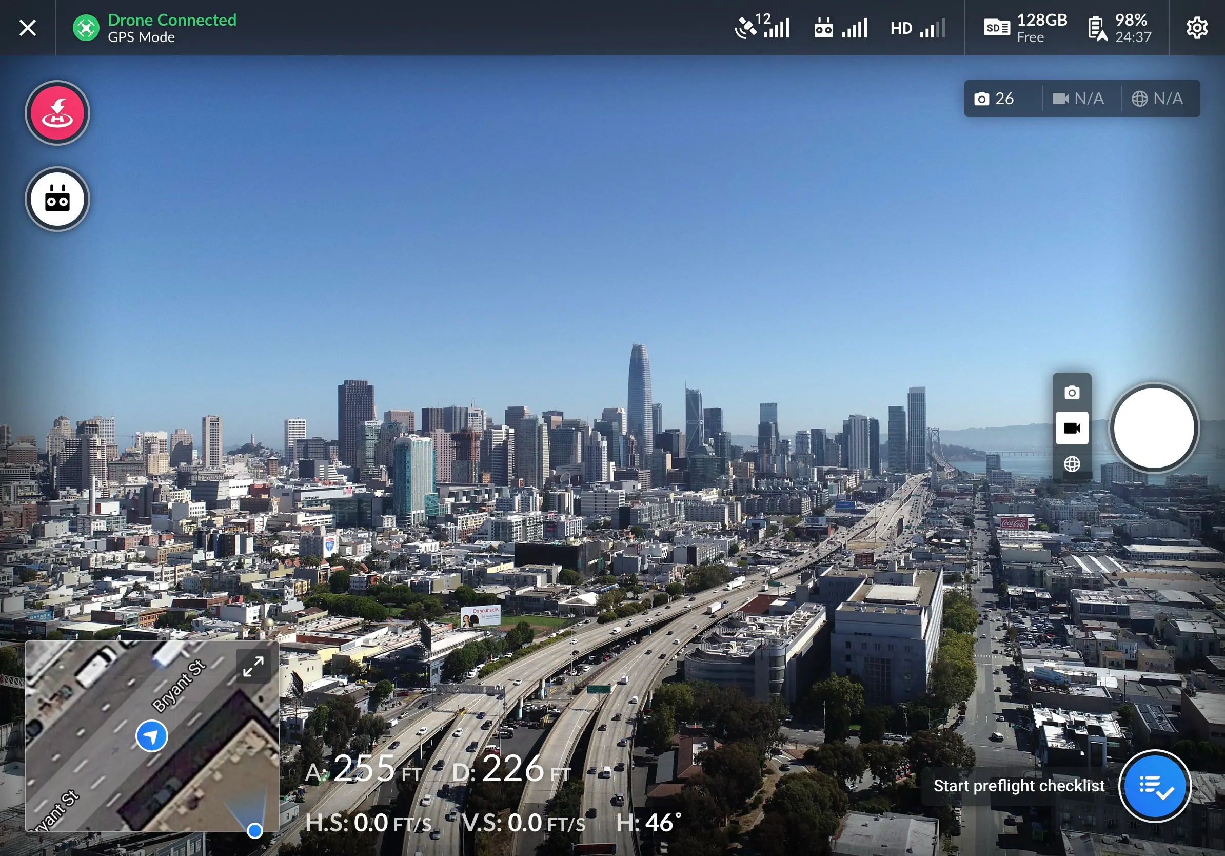 DroneDeploy Fly in-air flight mockup screen
